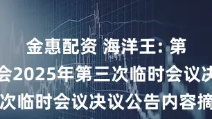金惠配资 海洋王: 第六届监事会2025年第三次临时会议决议公告内容摘要